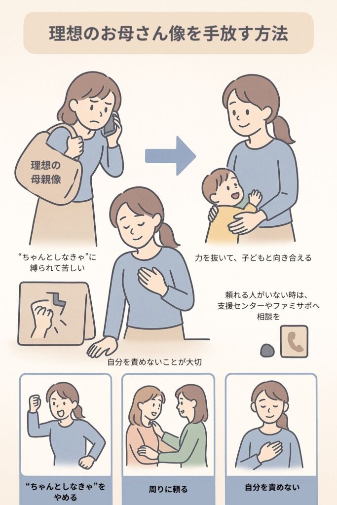 子どもと母親のイラスト